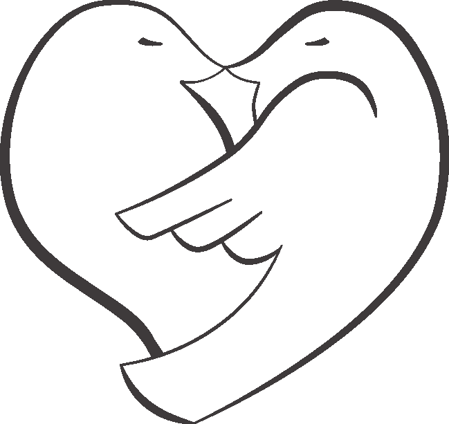 Love Nest Logo, two birds embracing